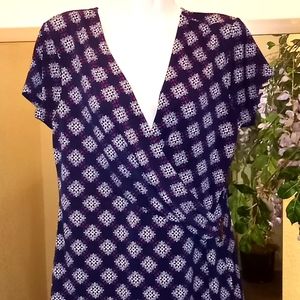 Charter Club Printed Surplice Wrap Top